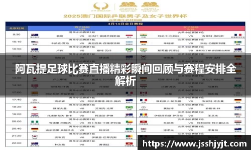 阿瓦提足球比赛直播精彩瞬间回顾与赛程安排全解析