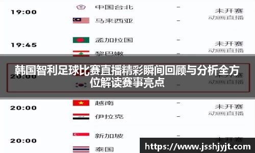 韩国智利足球比赛直播精彩瞬间回顾与分析全方位解读赛事亮点