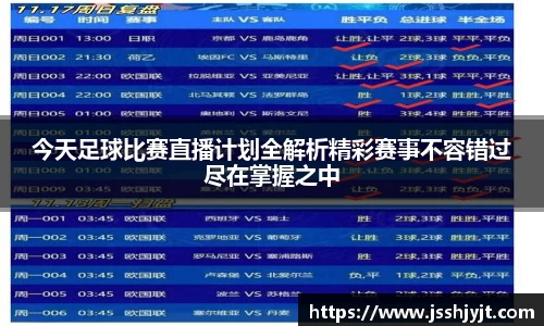 今天足球比赛直播计划全解析精彩赛事不容错过尽在掌握之中